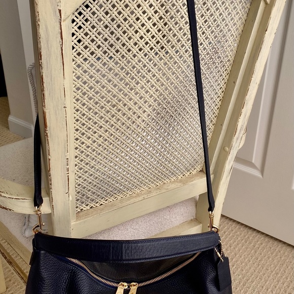 Coach east west pebbled leather Celeste bag in navy - Picture 3 of 15